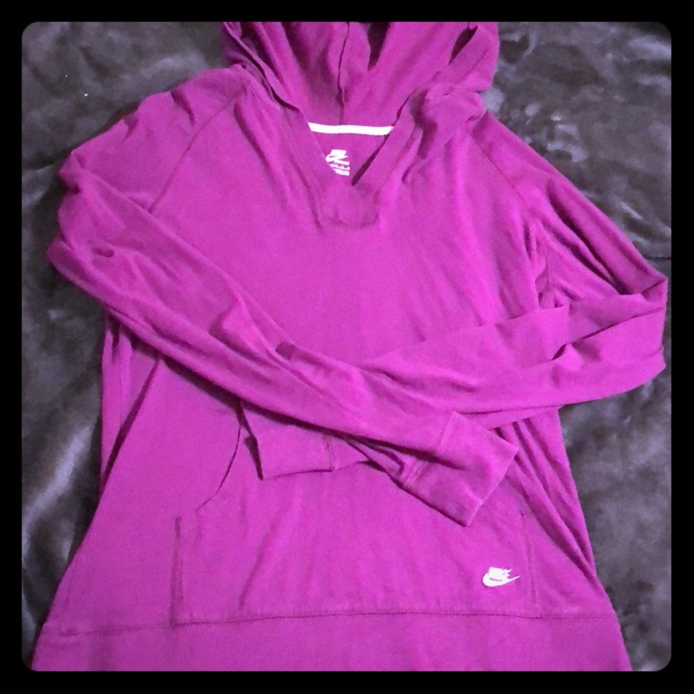 NIKE purple long sleeve v-neck hoodie